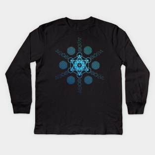 Metatron's Cube Platonic Solids Kids Long Sleeve T-Shirt